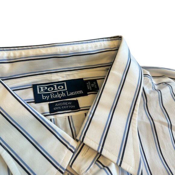 Polo by Ralph Lauren Andrew Stripe Long Sleeve Button-Down Dress Shirt Size 18 - Picture 3 of 12